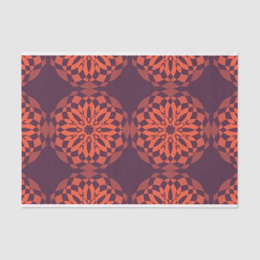 オレンジカッコいいパープユニークル、トレンディーフラワー抽象芸術 薄葉紙 (正面)