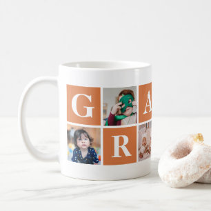 オレンジカッコいいフォトコラージュグラニーマグ コーヒーマグカップ