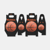 オレンジカッコいい色のバスケットボールとモノグラムのビーフボックス フェイバーボックス (折り畳みなし)