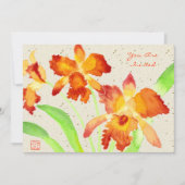 オレンジカトレイヤランウォーター絵画カラーズ 招待状 (正面)