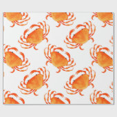 オレンジカニのシームレスパターン ラッピングペーパー (フラット)