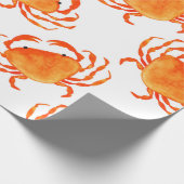 オレンジカニのシームレスパターン ラッピングペーパー (角)