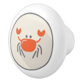 オレンジカニ、ビーチ沿岸生活デザイン セラミックノブ (右)