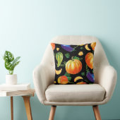 オレンジカボチストライプのャズッキーニ青ナス クッション (椅子)