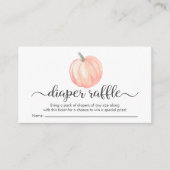 オレンジカボチャおむつラッフルベビーシャワー エンクロージャーカード (正面)