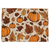 オレンジカボチャと紅葉 ラージペーパーバッグ (裏面)