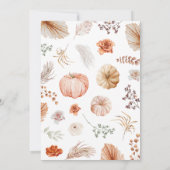 オレンジカボチャのトラック赤ちゃんシャワー 招待状 (裏面)