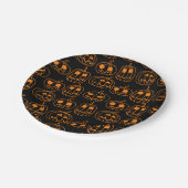 オレンジカボチャのハロウィーンパターン ペーパープレート (アングル)