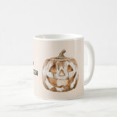 オレンジカボチャの目玉 ハロウィン コーヒーマグカップ (正面右)