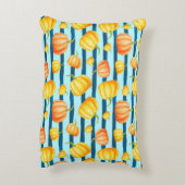 オレンジカボチャの長い丸。継ぎ目のない水のカラーパット アクセントクッション (裏面(縦))