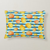 オレンジカボチャの長い丸。継ぎ目のない水のカラーパット アクセントクッション (裏面)