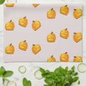 オレンジカボチャの頭のパターン キッチンタオル (折り畳み)