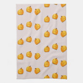 オレンジカボチャの頭のパターン キッチンタオル (縦)