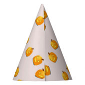 オレンジカボチャの頭のパターン パーティーハット (裏面)