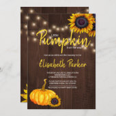 オレンジカボチャひまわりバームウッドベビーシャワー 招待状 (正面/裏面)