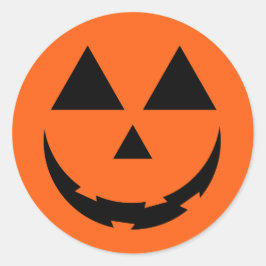 オレンジカボチャパーソナライズされた顔ハロウィーン ラウンドシール