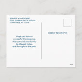 オレンジカボチャフェイク紙吹雪ハッピー感謝祭 シーズンポストカード (裏面)