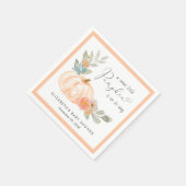 オレンジカボチャフローラ水彩ベビーシャワー スタンダードカクテルナプキン (角)