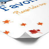 オレンジカボチャヴィンテージトラック水の色の好意サイン ポスター (角)