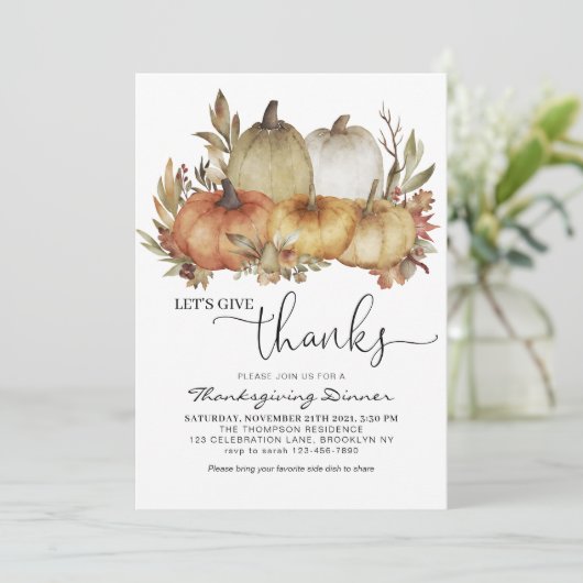 オレンジカボチャ与えの感謝祭を行うよ 招待状 (スタンド正面)