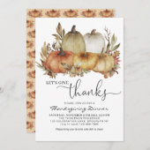 オレンジカボチャ与えの感謝祭を行うよ 招待状 (正面/裏面)