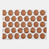 オレンジカボチャ切り出しタイル張り白 キッチンタオル (横)