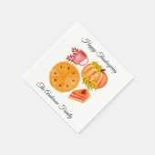 オレンジカボチャ感謝祭フレンドディナー スタンダードカクテルナプキン (角)