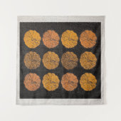 オレンジカボチャ模様 タペストリー (正面(横))