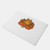 オレンジカボチャ猫魔法オーバーサイズTシャツ ドアマット (アングル)