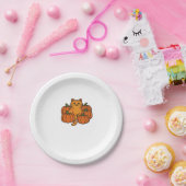 オレンジカボチャ猫魔法オーバーサイズTシャツ ペーパープレート (パーティー)