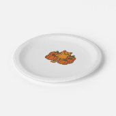 オレンジカボチャ猫魔法オーバーサイズTシャツ ペーパープレート (アングル)