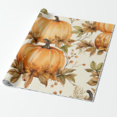 オレンジカボチャ秋の赤ちゃんシャワー中 ラッピングペーパー (アンロールド)