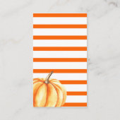 オレンジカボチャ秋ベビーシャワーおむつラッフル エンクロージャーカード (裏面)