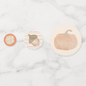 オレンジカボチャ秋ベビーシャワーテーブル紙吹雪 コンフェッティ (正面)