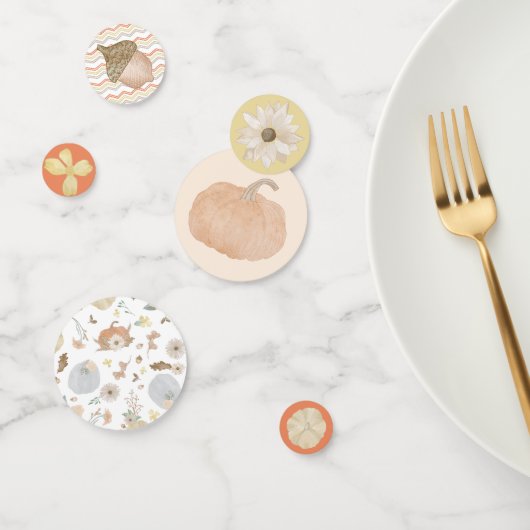 オレンジカボチャ秋ベビーシャワーテーブル紙吹雪 コンフェッティ (グループ)