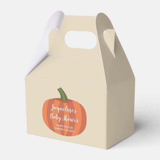 オレンジカボチャ秋ベビーシャワー フェイバーボックス (正面サイド)