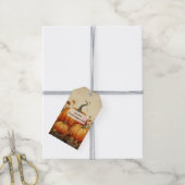 オレンジカボチャ秋素朴感謝祭 ギフトタグ (より糸付き)