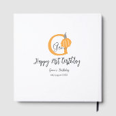 オレンジカボチャ秋誕生日21stグレーパステル秋 ゲストブック (裏面)