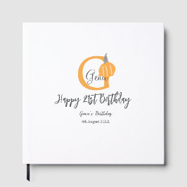 オレンジカボチャ秋誕生日21stグレーパステル秋 ゲストブック