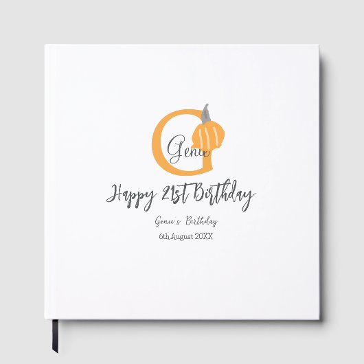 オレンジカボチャ秋誕生日21stグレーパステル秋 ゲストブック (正面)