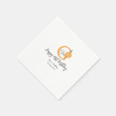 オレンジカボチャ秋誕生日21stグレーパステル秋 スタンダードカクテルナプキン (角)