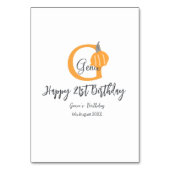 オレンジカボチャ秋誕生日21stグレーパステル秋 テーブルナンバー (裏面)