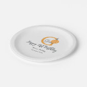 オレンジカボチャ秋誕生日21stグレーパステル秋 ペーパープレート (アングル)