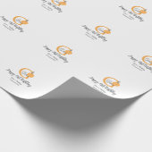 オレンジカボチャ秋誕生日21stグレーパステル秋 ラッピングペーパー (角)