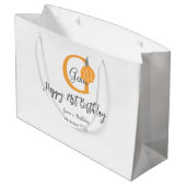 オレンジカボチャ秋誕生日21stグレーパステル秋 ラージペーパーバッグ (裏面アングル)