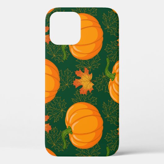 オレンジカボチャ紅葉パターン Case-Mate iPhoneケース (裏面)