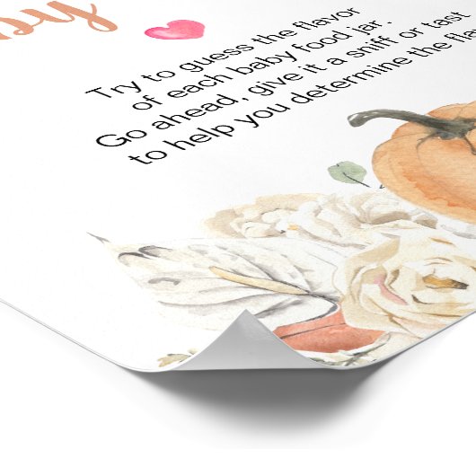 オレンジカボチャ素朴フローラベビー食品を推測 ポスター (角)