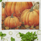 オレンジカボチャ素朴ン秋 キッチンタオル (折り畳み)