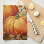 オレンジカボチャ素朴ン秋 キッチンタオル (四つ折り)