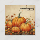 オレンジカボチャ素朴ン秋 スクエア名刺 (正面)